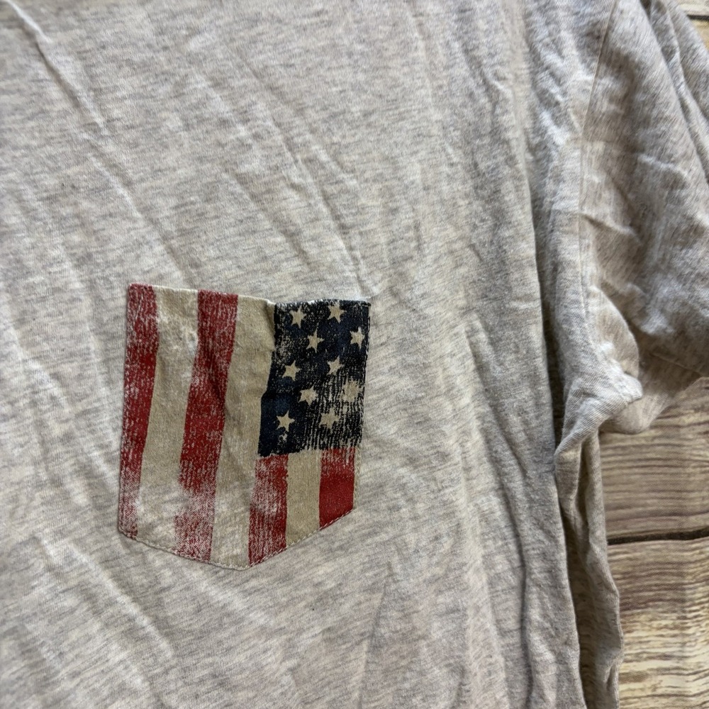 Ralph Lauren Denim & Supply women's Medium gray flag pocket tee Shirt - Picture 4 of 5